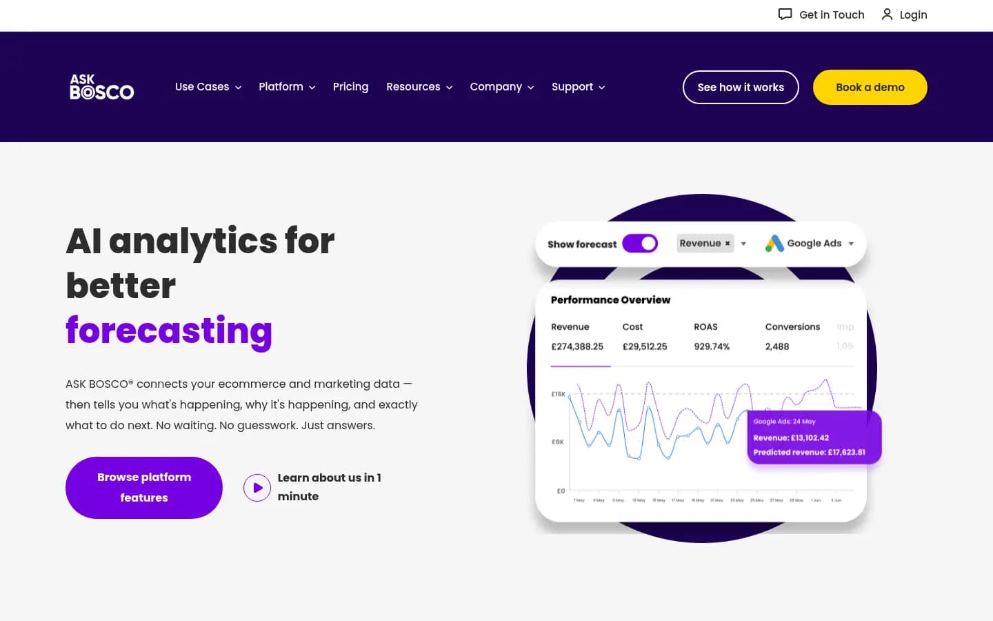 ASK BOSCO — AI reporting and forecasting for agencies and retailers