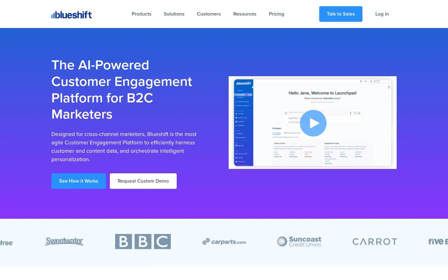 Blueshift homepage — five-level agent spectrum from rules to autonomy