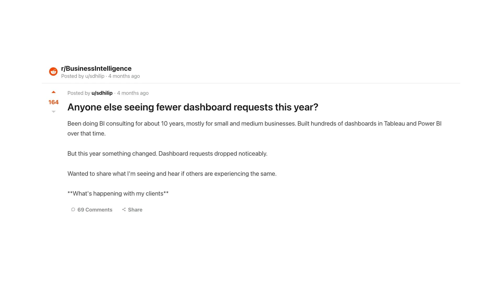 r/BusinessIntelligence: insights are moving from pull to push, leadership doesn't want another login