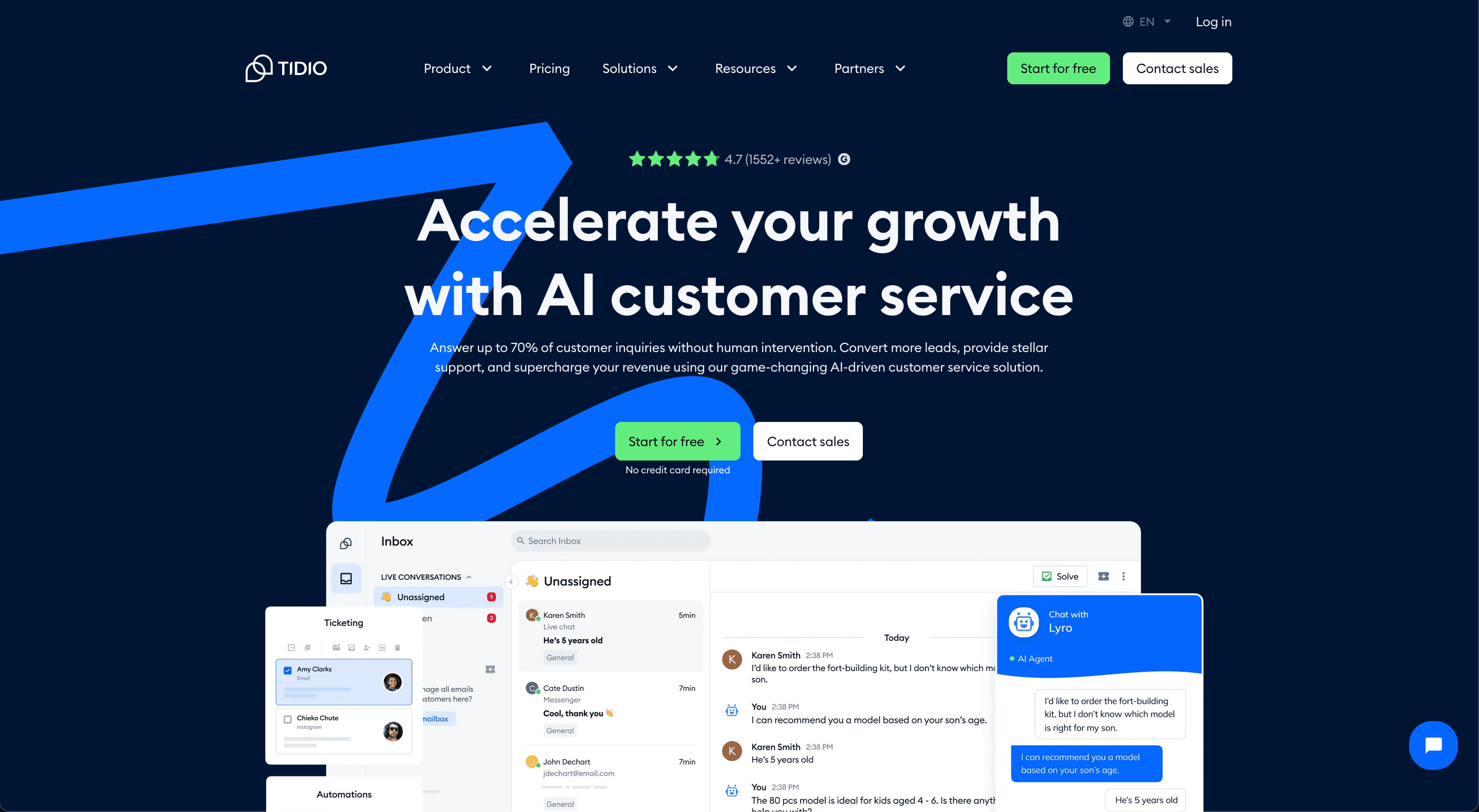 AI Ecommerce tool tidio