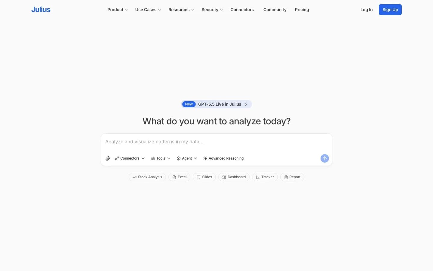 Julius AI homepage