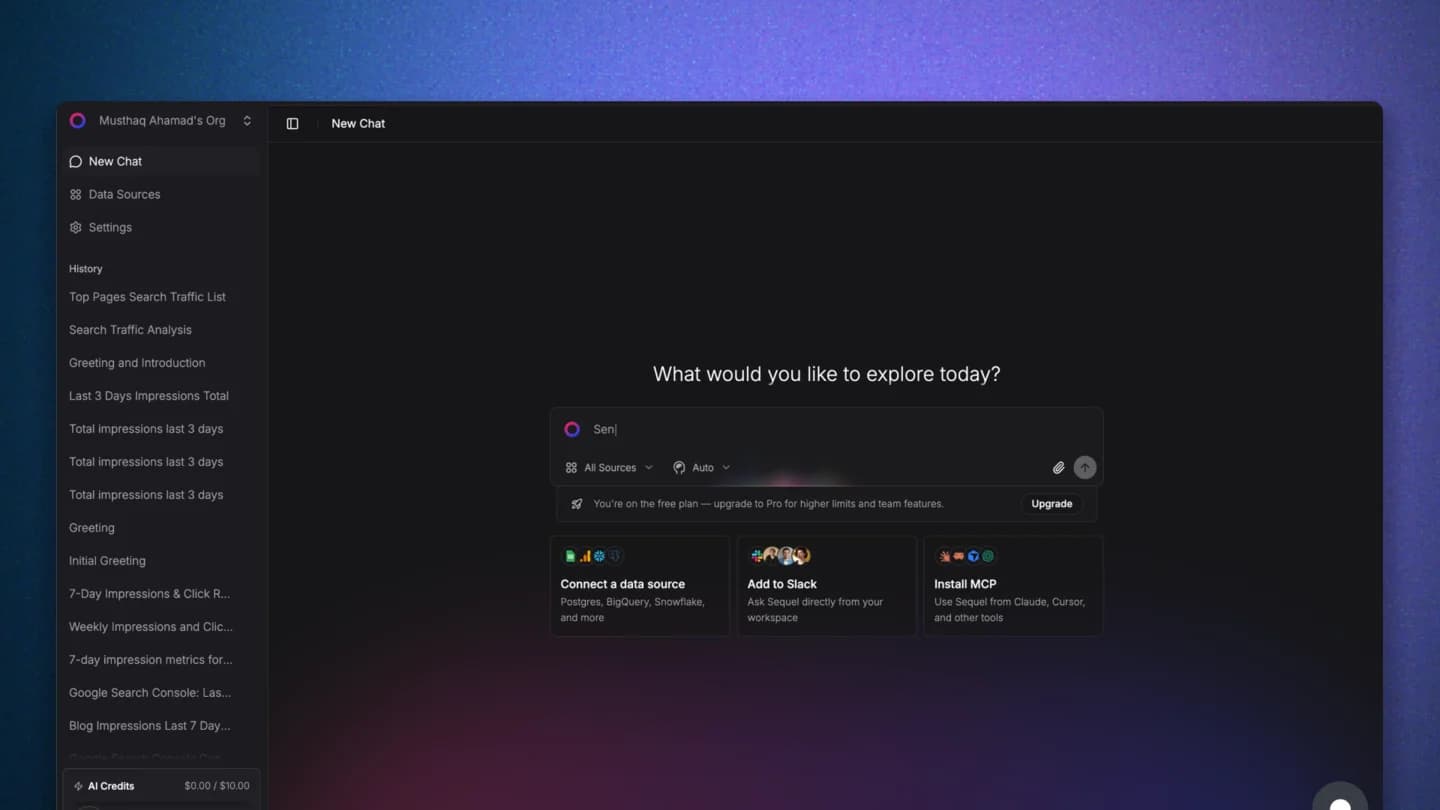 Sequel: ask a question across all your data sources from one chat