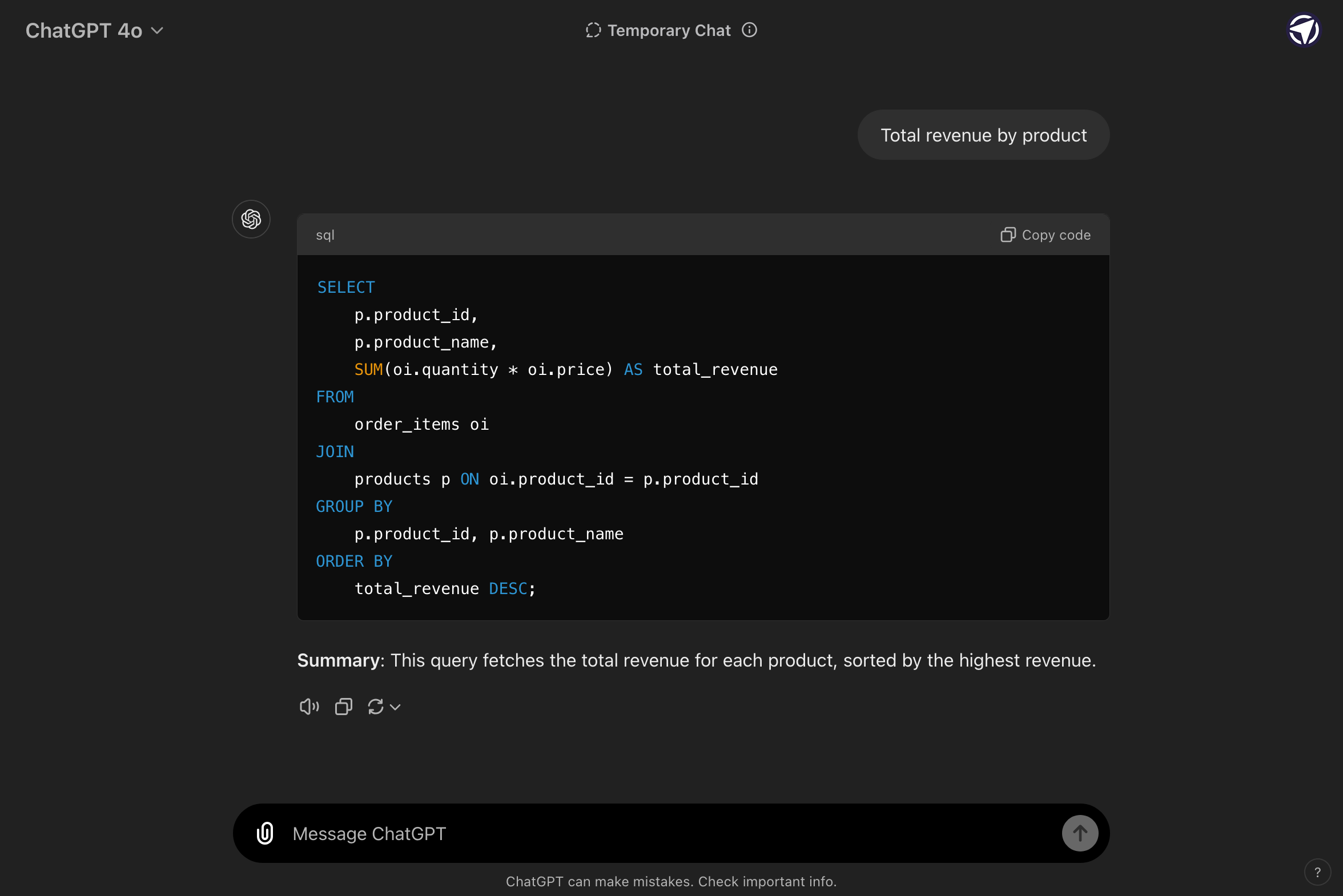 An example of chatGPT doing data analysus